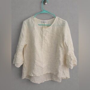 Bryn Walker 100% Linen White Bell Sleeve Blouse XS